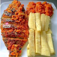 Grilled Fish & Fried Yam